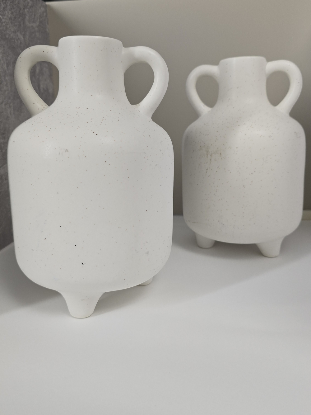 CB2 Speckled Cream Double-Handled Ceramic Vase